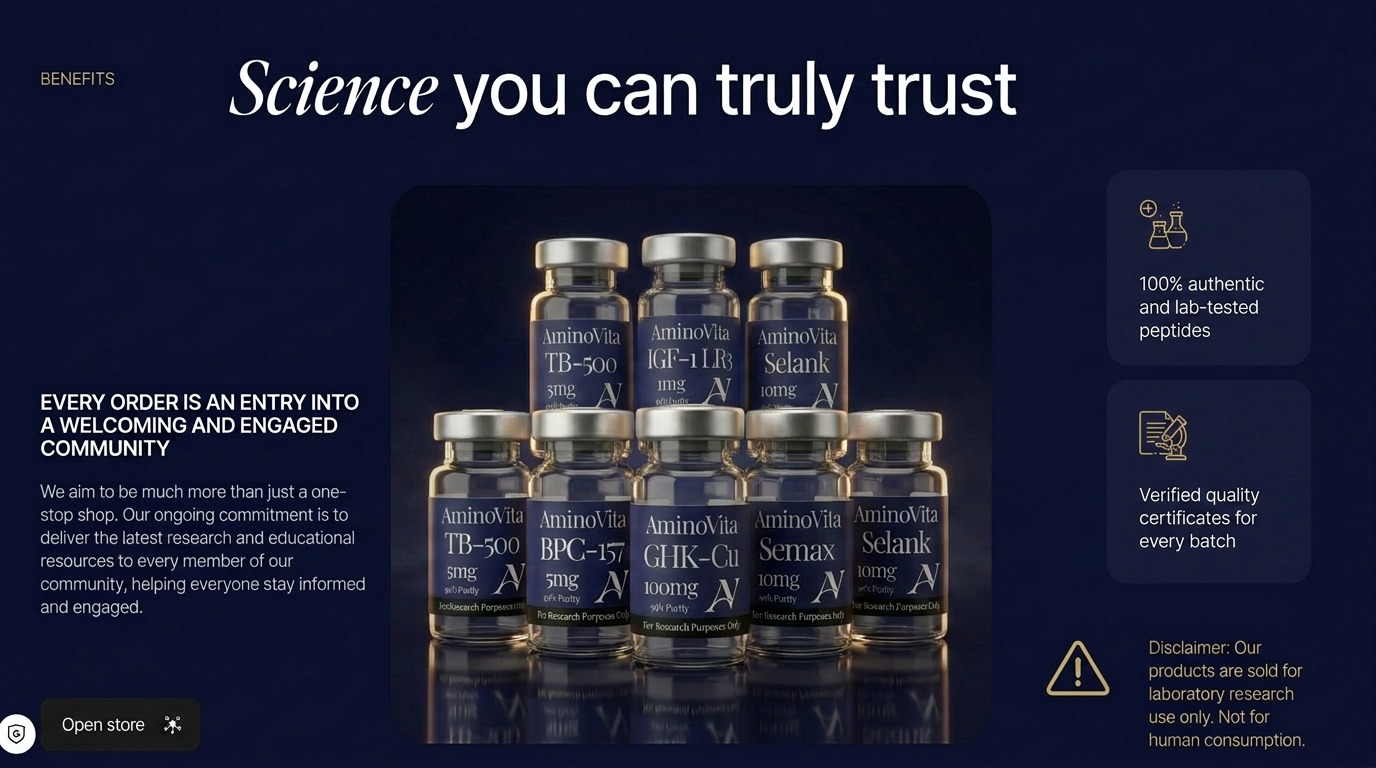 Why AminoVita Peptides — third-party tested, clinical-grade purity, fully documented